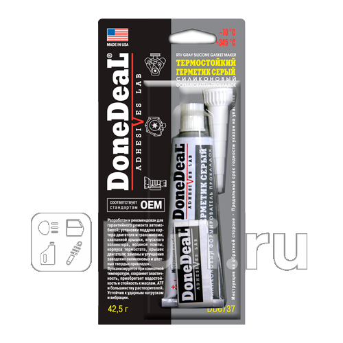 Герметик прокладка DONE DEAL DD6737 прокладок силик серый 425г Done Deal DD6737 800₽