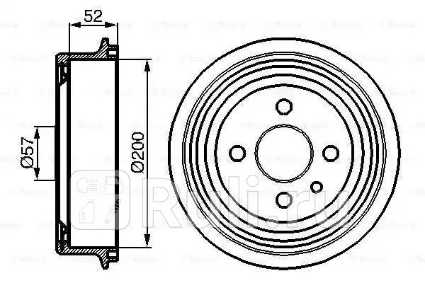 Барабан тормозной для Chevrolet Lanos 2002-2009 BOSCH 0 986 477 018 2120₽