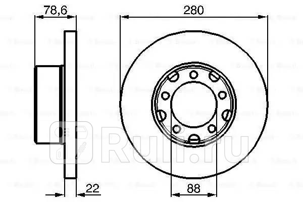 Диск тормозной MERCEDES-BENZ T1TN 407 D408 D409 D410410 D 81-95 T1TNуниверсал 407 D408 D4 BOSCH 0986478529 0₽