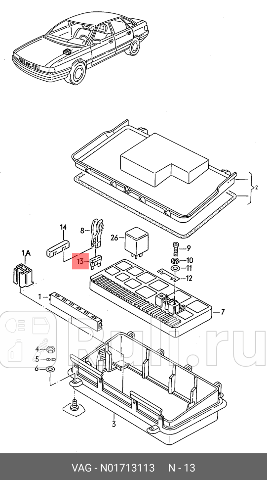 Предохранитель 20A MIDI 20A VAG N01713113 150₽