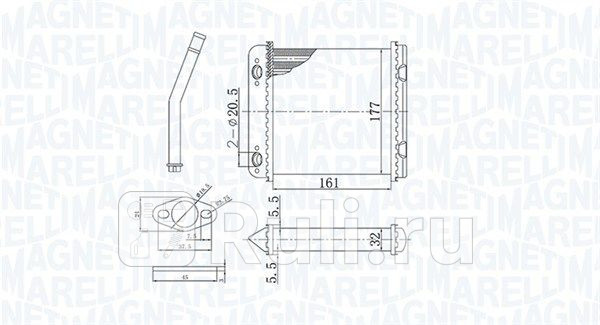 Радиатор отопителя- opel astra f MAGNETI MARELLI 350218408000 2790₽