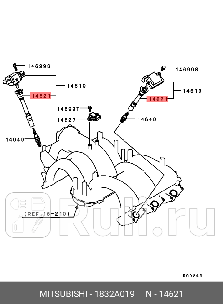Наконечник катушки зажигания MITSUBISHI 1832A019 1850₽
