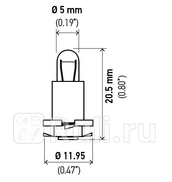 Лампа накаливания 24v 12w желтый Hella 8GA007997-191 290₽