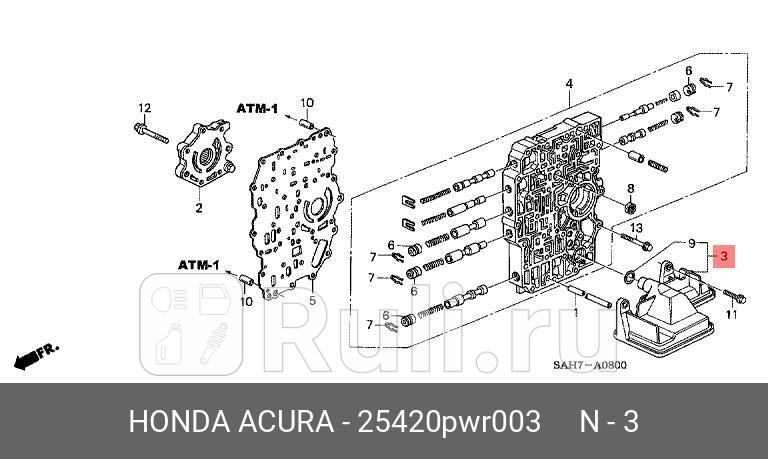 Фильтр акпп honda city 2003 - 2008 jazz 2002 - 2008 HONDA 25420PWR003 7400₽