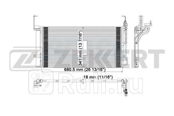 Радиатор кондиционера Hyundai Santa Fe 01- Zekkert mk-3038 10330₽