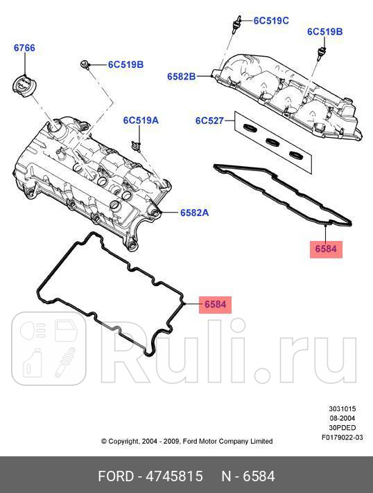 Прокладка клапанной крышки FORD 4745815 0₽