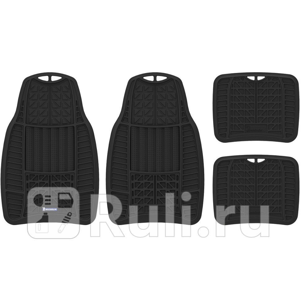 Коврики салона MICHELIN универсальные 4 шт с линиями отреза черные Артикул 965-BLK MICHELIN 965-BLK 1690₽