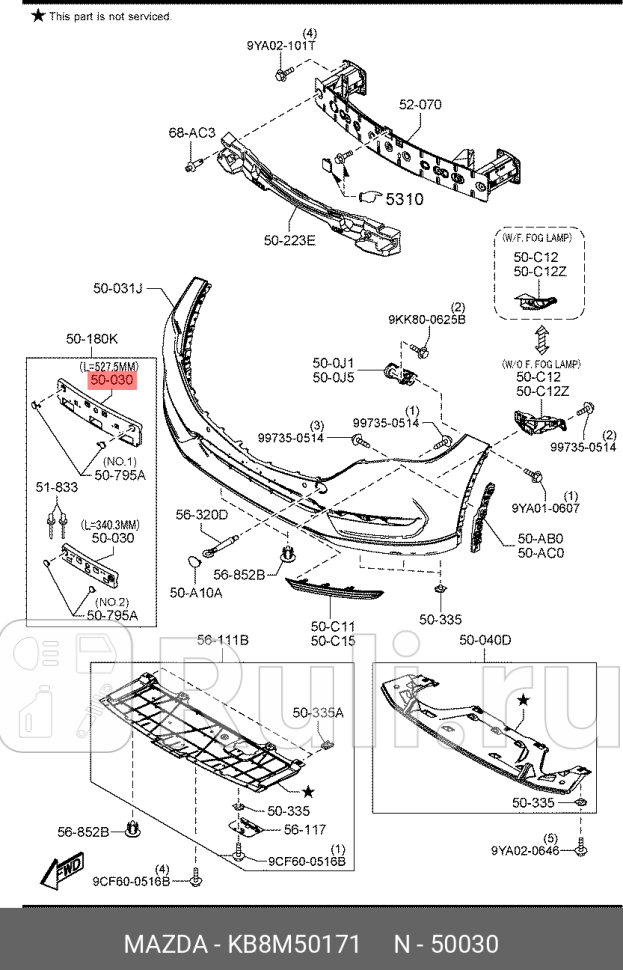 Рамка номерного знака cx-5 kf MAZDA KB8M50171 950₽