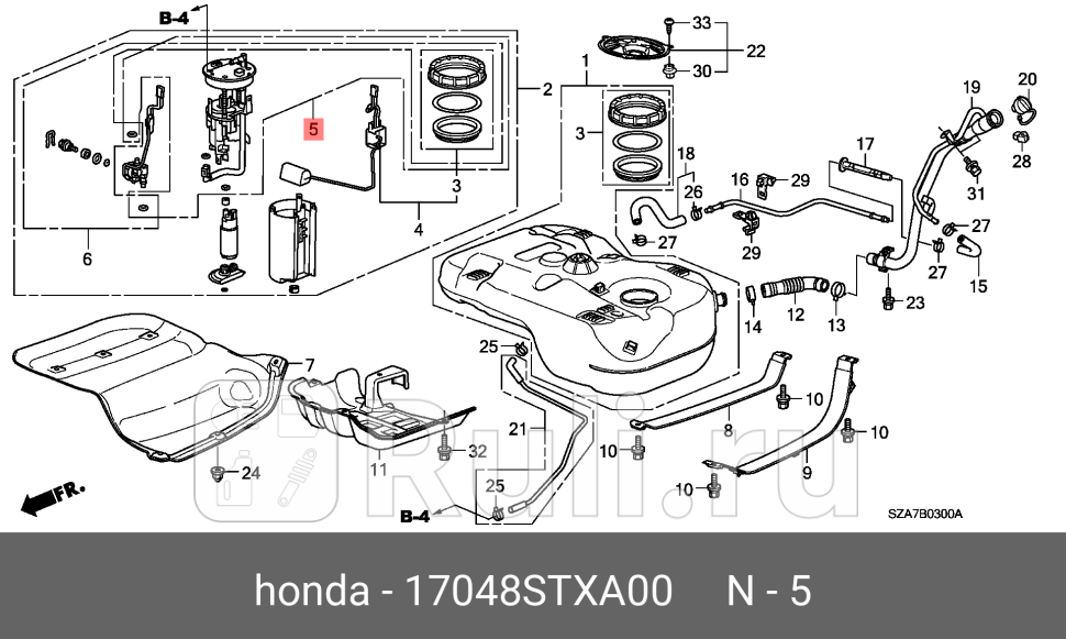 Фильтр топливный погружной - 17048stxa00 HONDA 17048-STX-A00 0₽