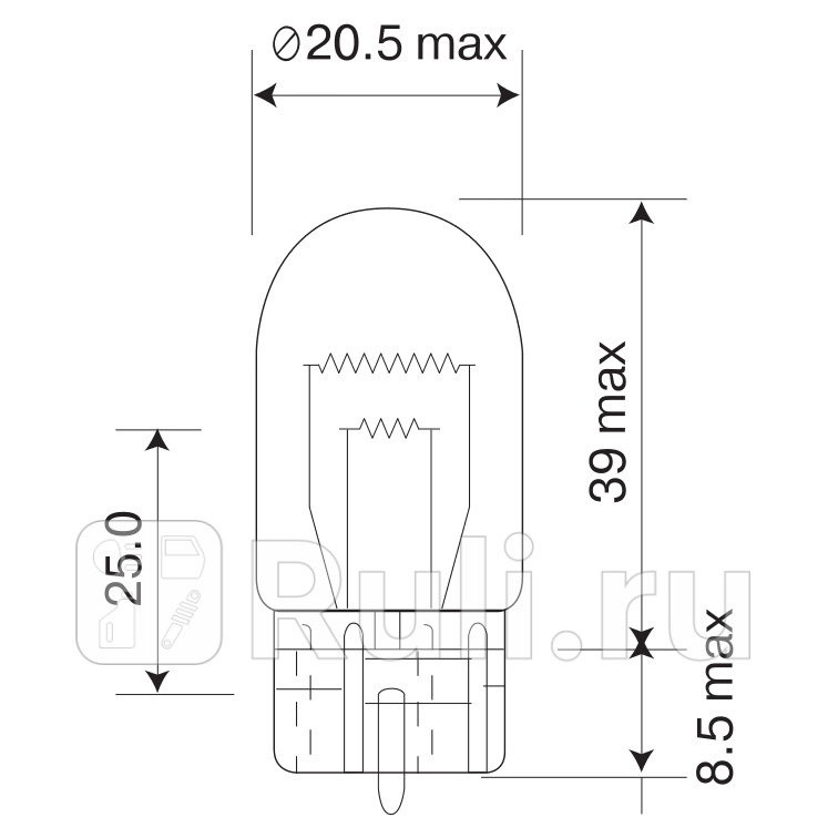 Лампа 24 В 5 Вт металлический цоколь габаритные огни 100 шт Маяк МАЯК 62405 30₽