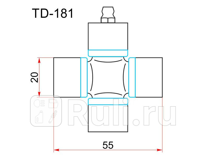Крестовина карданного вала DAIHATSU HIJET NEWLINE L35 L37 L50 S35 61-75 TOYO TD-181 910₽