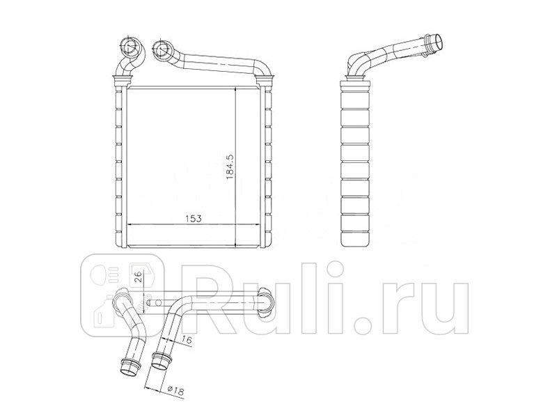 Радиатор отопителя для Skoda Yeti 2009-2014 SAT ST-AU07-395-A0 2100₽