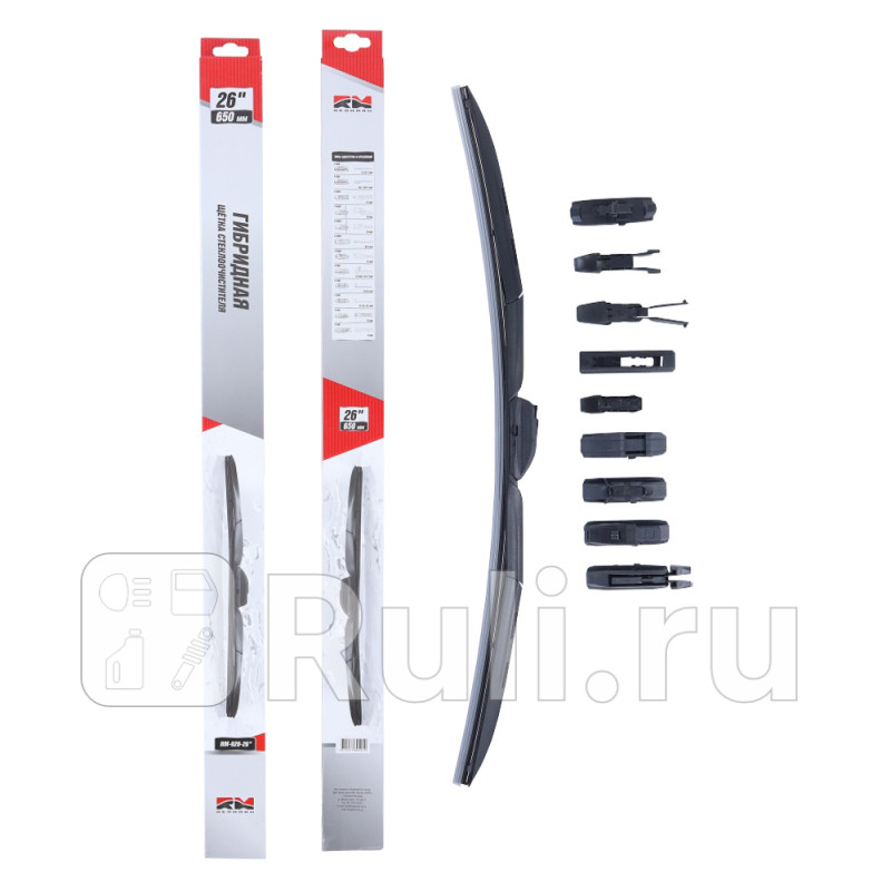 Щетка стеклоочистителя 650 мм гибридная Hybrid Line 10 адапт RedMark RM92026 610₽