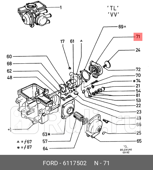 Термостат FORD 6117502 1610₽