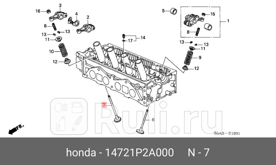 Клапан выпускной грм HONDA 14721-P2A000 4810₽