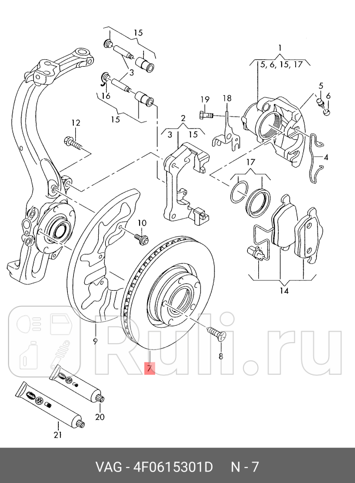 Диск тормозной вентилир VAG 4F0615301D 0₽