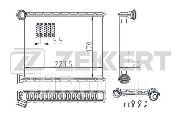 Радиатор печки ZEKKERT MK5114 Citroen C3 Picasso 09- Peugeot 308 09- RCZ 10- Zekkert MK-5114 4330₽