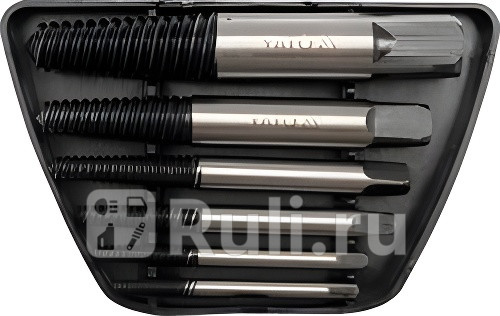 Набор экстракторов обломанных болтов 6 пр 3-6 6-8 8-11 11-14 14-18 18-25 мм YATO YT-0590 410₽