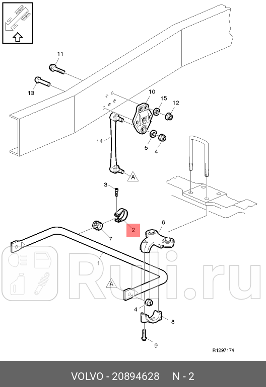 Хомут втулки стабилизатора VOLVO 20894628 0₽