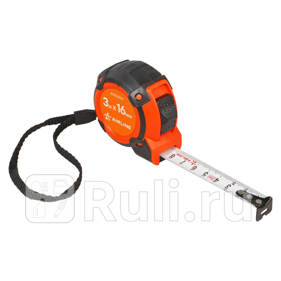 Рулетка в прорезиненном корпусе 3мх16мм AIRLINE ATBQ023 290₽