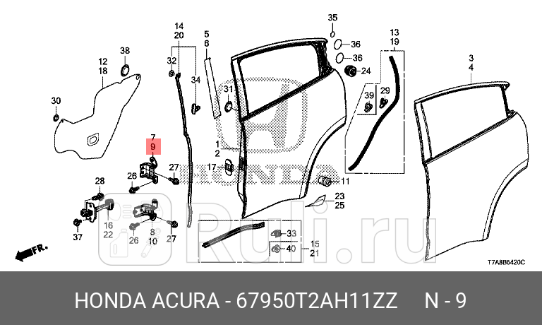 Петля задней двери HONDA 67950T2AH11ZZ 3000₽