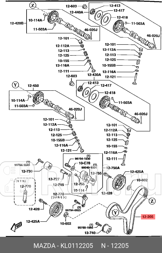 Ремень приводной MAZDA KL01-12-205 6540₽