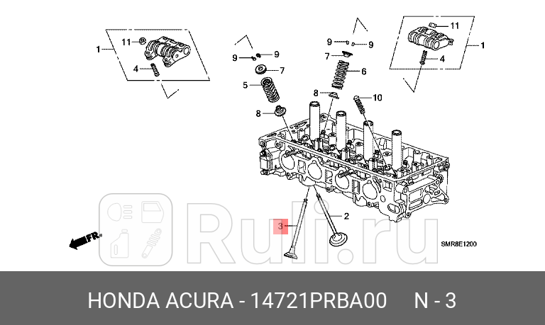 Клапан выпускной 2 4 HONDA 14721PRBA00 0₽