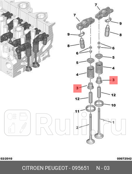 Колпачок маслосъемный 1.6D DV6TED4  PSA 095651