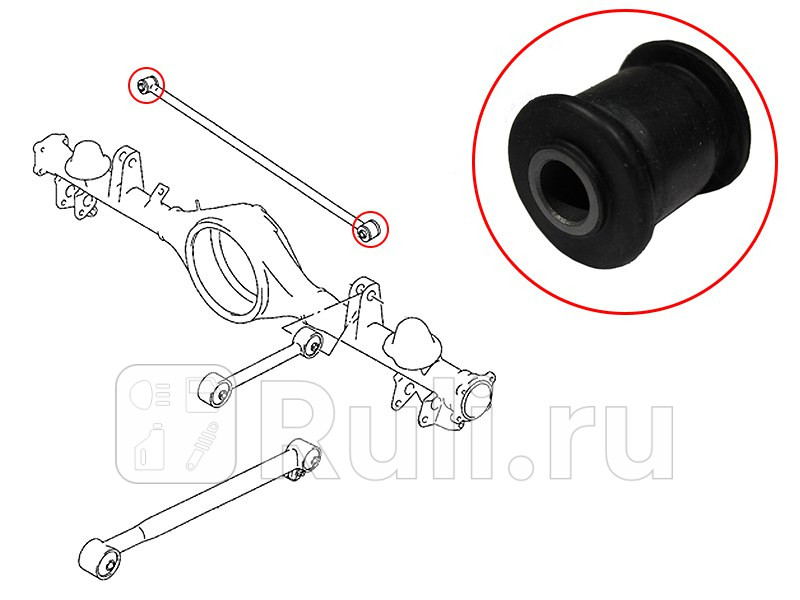 Сайлентблок задней поперечной тяги SUZUKI GRAND VITARA GRAND ESCUDO XL-7 98-06 JIMNY 98- SSANGYONG SAT ST-46300-52D00B 220₽