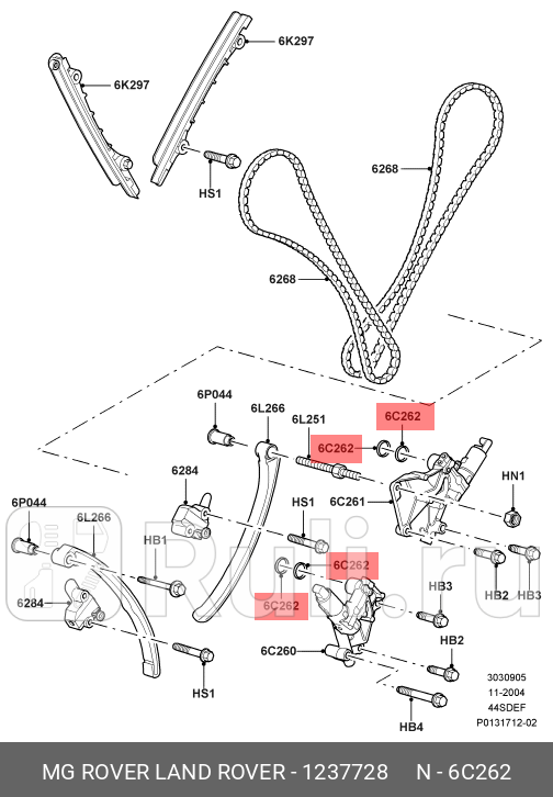 Сальник ORG LAND ROVER 1237728 0₽
