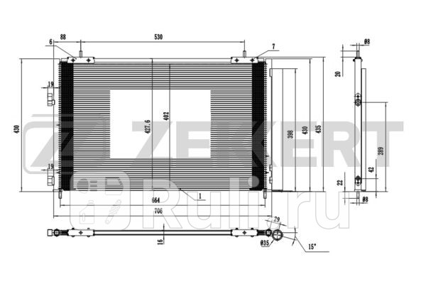 Радиатор кондиционера Toyota Rav 4 A40 12- Zekkert mk-3171 11090₽
