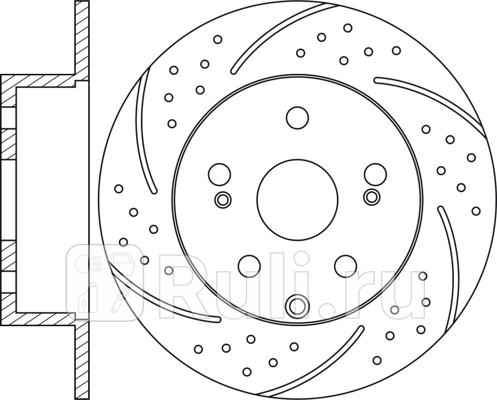 Диск тормозной задний для Subaru Legacy BMBR 2009-2015 NIBK RN1529DSET 7410₽