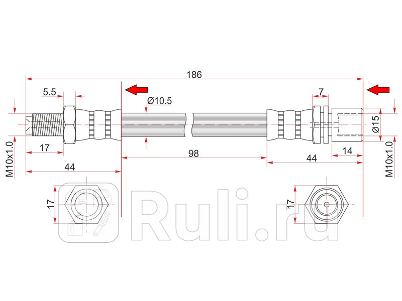Шланг тормозной передний Таиланд TOYOTA LAND CRUISER 80-99 LHRH колесо SAT ST-96940-39855 410₽