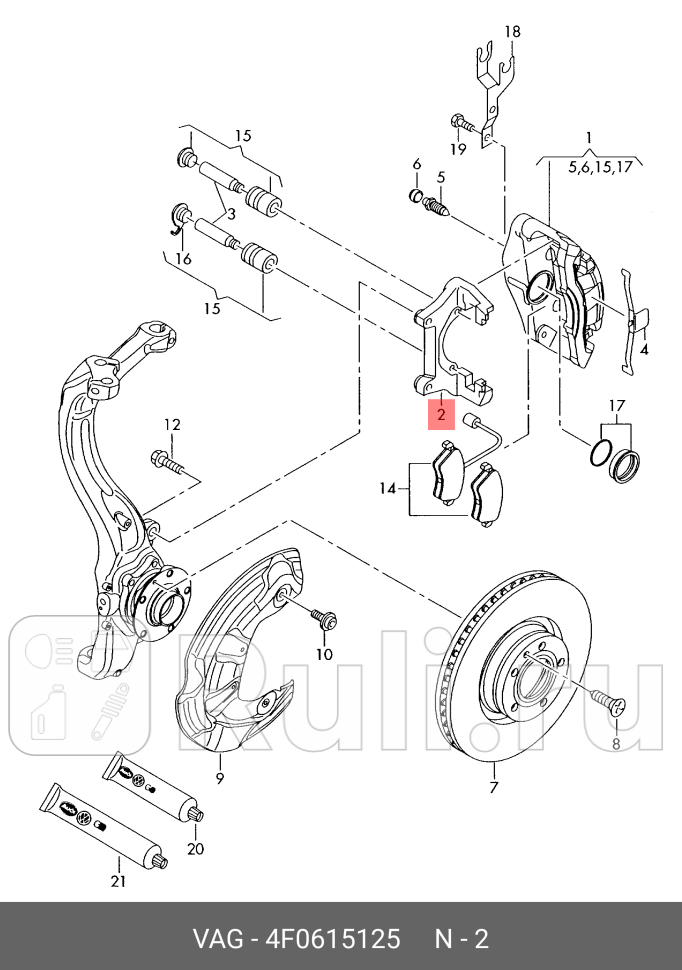 Суппорт тормозного механизма org VAG 4F0615125 0₽