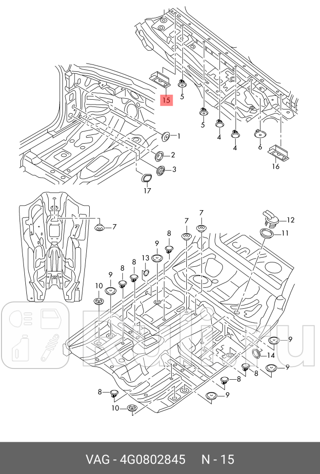 Опора домкрата AUDI A6 C7 2011- VAG 4G0802845 3200₽