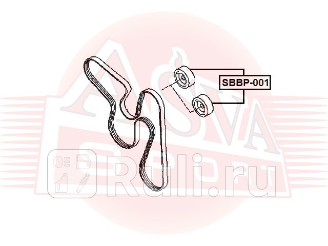 Ролик обводной приводного ремня ASVA SBBP001 1530₽