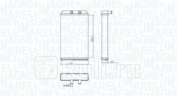 Радиатор отопителя 300x195 MAGNETI MARELLI 350218402000 3360₽