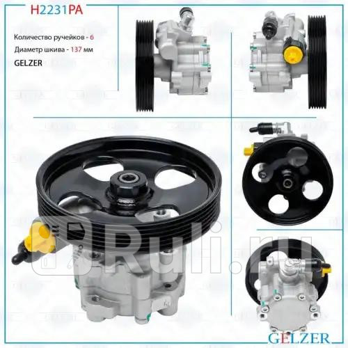 Насос ГУР Peugeot 406 1995-2004 Peugeot 806 1994-2002 Citroen Evasion 1994-2002 H2231PA GELZER H2231PA 7300₽