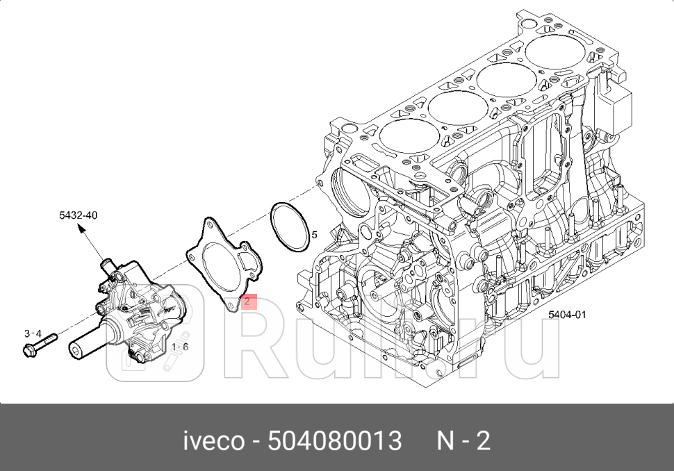прокладка под водяной насосIVECO DAILY F1C IVECO 504080013 0₽