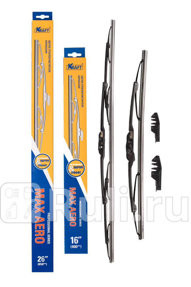Щетки стеклоочистителя каркасные 650400мм компл KRAFT KT 830883 770₽