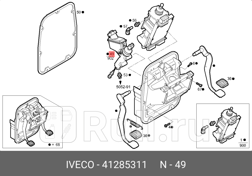цилиндр сцепления главный с датчиком d 3175Iveco EuroTechTrakkerStralis IVECO 41285311 45340₽
