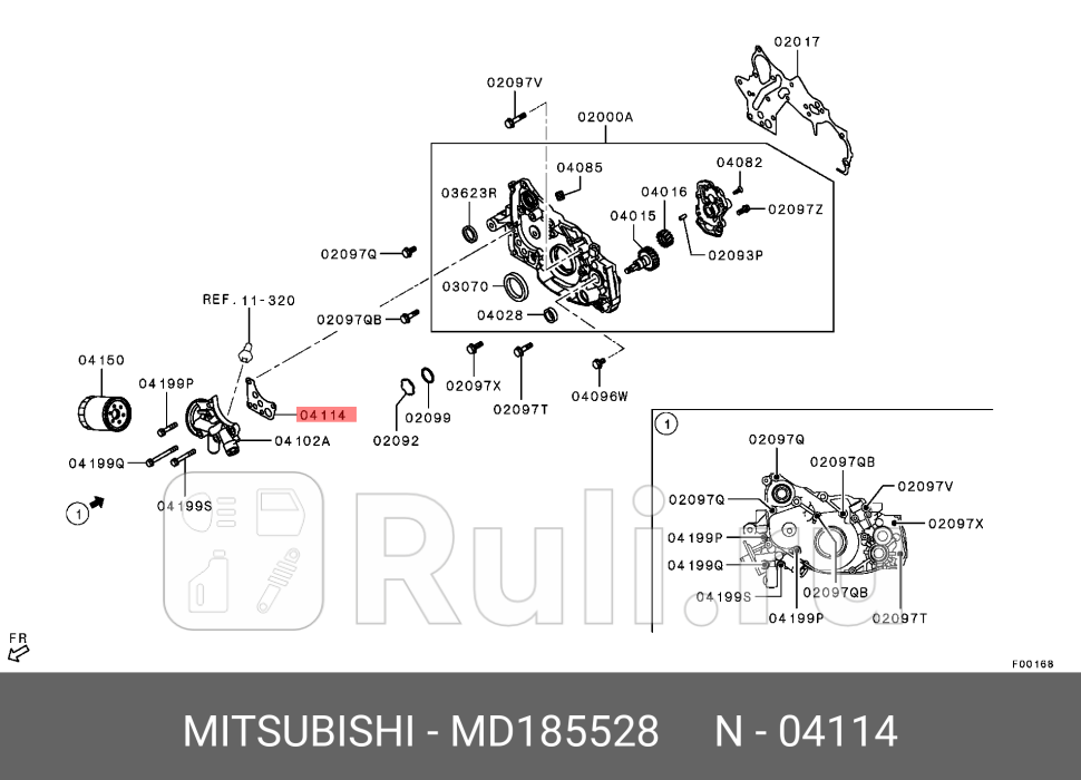 Прокладка фильтра масляного mitsubishi MITSUBISHI MD185528 210₽