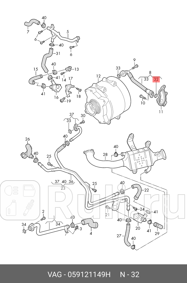 Кольцо уплотнительное vag qty 10 price for 1 eu VAG 059121149H 0₽