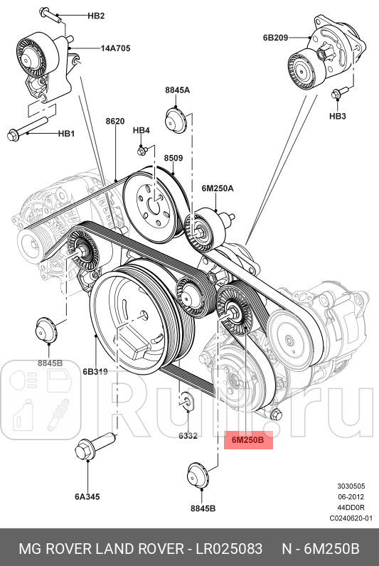 ролик обводной Land Rover Range RoverRange Rover Sport 44 13 LAND ROVER LR025083 11930₽