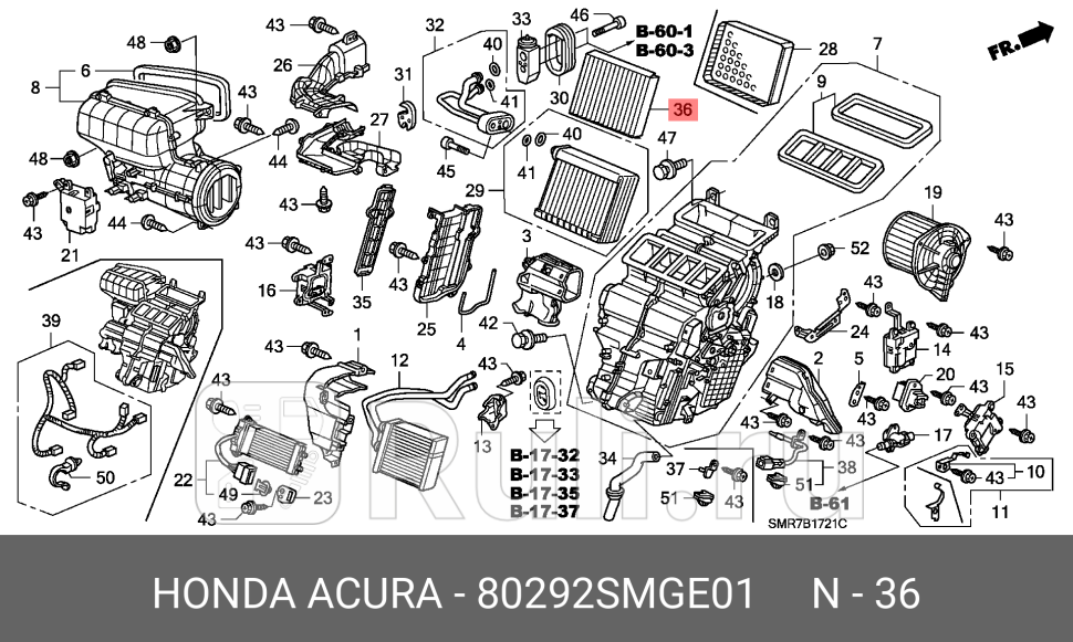 Фильтр салона HONDA 80292SMGE01 5680₽