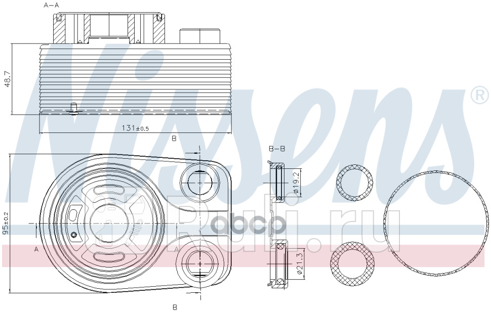 Радиатор масляный NISSENS 90705 8770₽