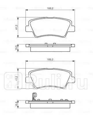 Колодки тормозные дисковые задние для Kia Soul 2 2013-2019 BOSCH 0 986 494 557 2190₽