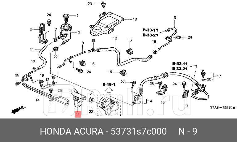 Патрубок резиновый HONDA 53731-S7C-000 0₽