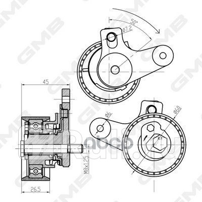Ролик ремня ГРМ GMB GTB1110 2320₽
