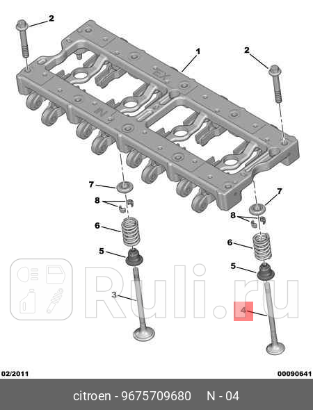 Клапан двигателя выпускной PEUGEOT BOXER 22HDI 16V 06 PSA 9675709680 3210₽